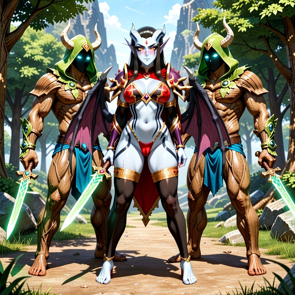Looking At Viewer, Fighting, Swinging One Dagger Hentai IA