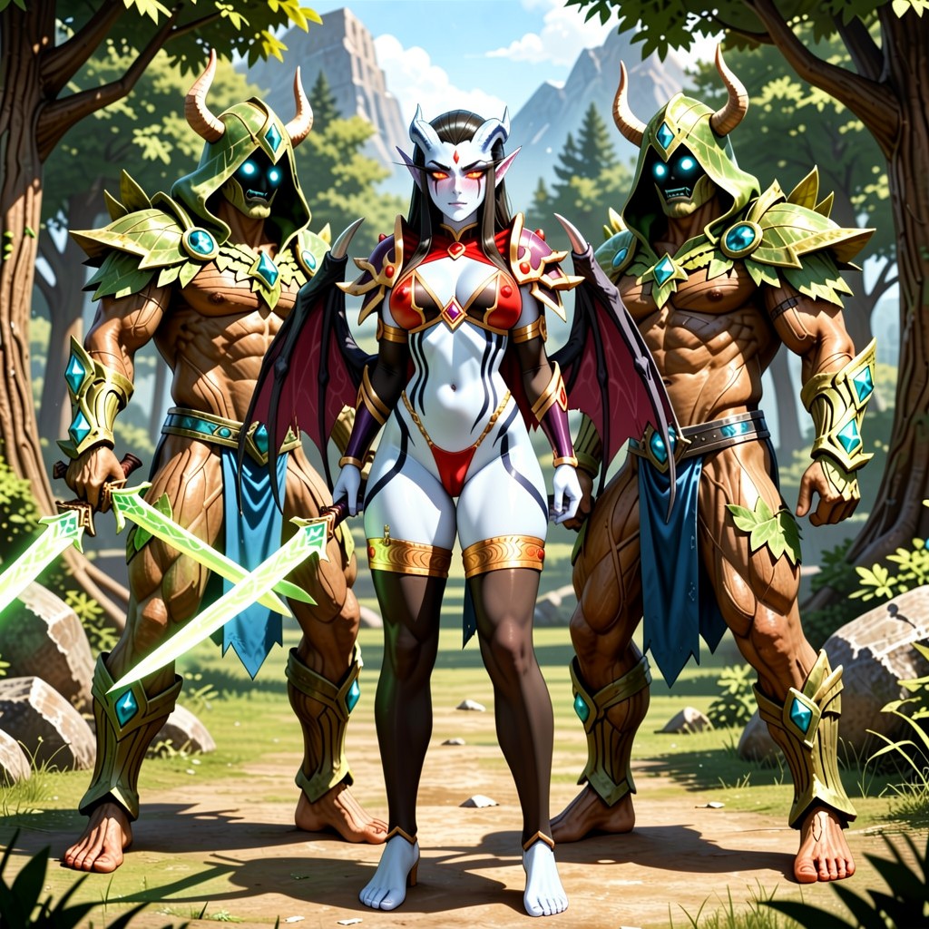 Looking At Viewer, Bat Wings, Dynamic Pose Mentwo Radiant Melee Creeps From Dota Hentai AI Porn