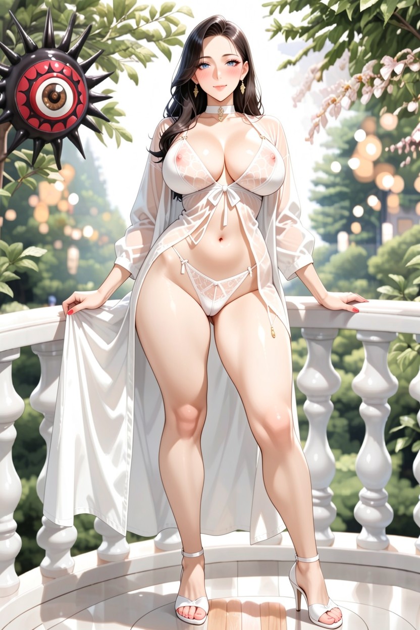 Blurred Background, Front View, Balcony Of A Luxury Hotel Hentai AI Porn