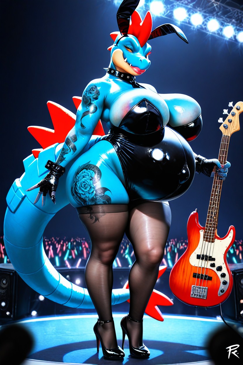 Medium Ass, Realistic, Blue Dragon Skin Hentai AI Porn