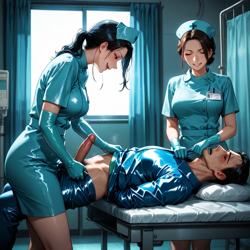 Man Is Wearing Pants, Ultra-detailed, Both Wearing Nurse Outfits Hentai IA