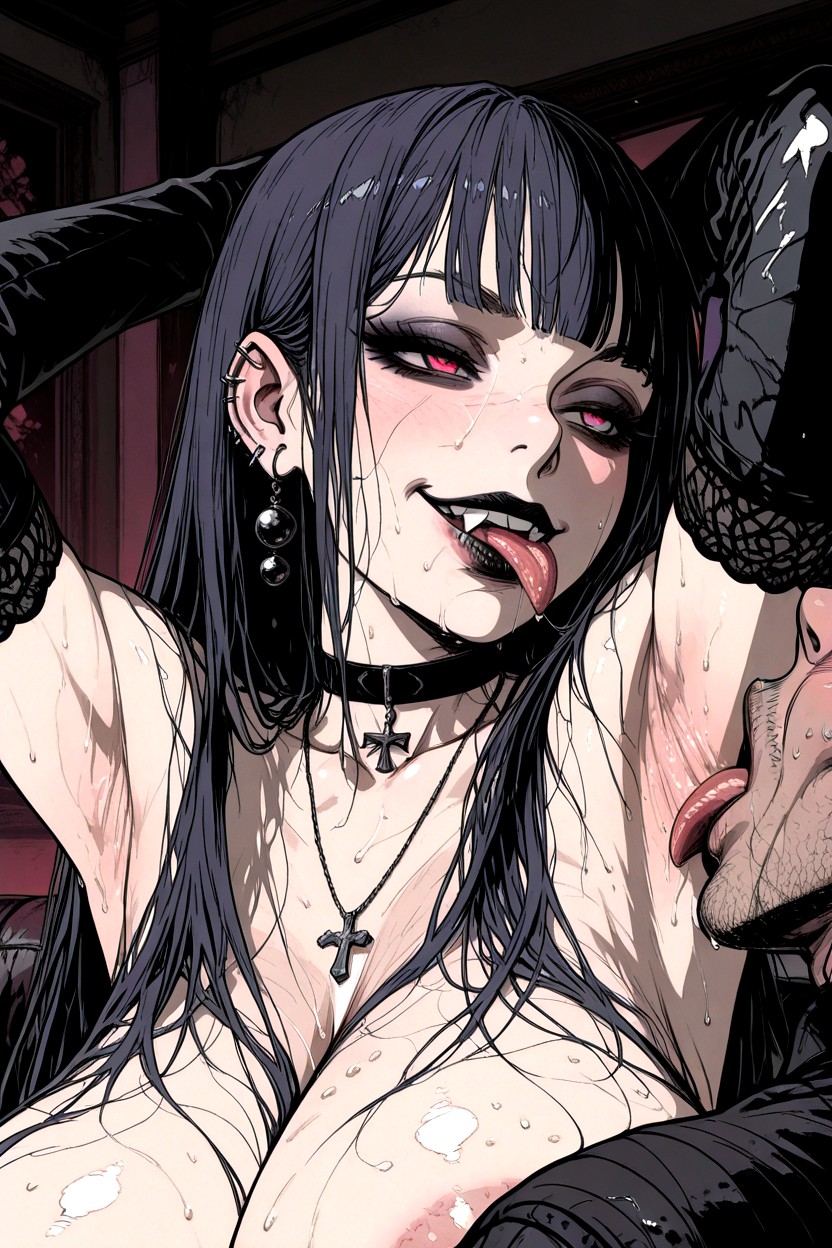 Shaved Armpits, Visible Pores, High Contrast Hentai IA