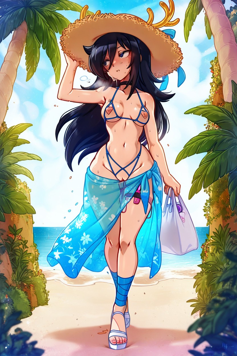 Squishy Breast, Light Blue Leg Wrap, Wet Pussy Hentai IA