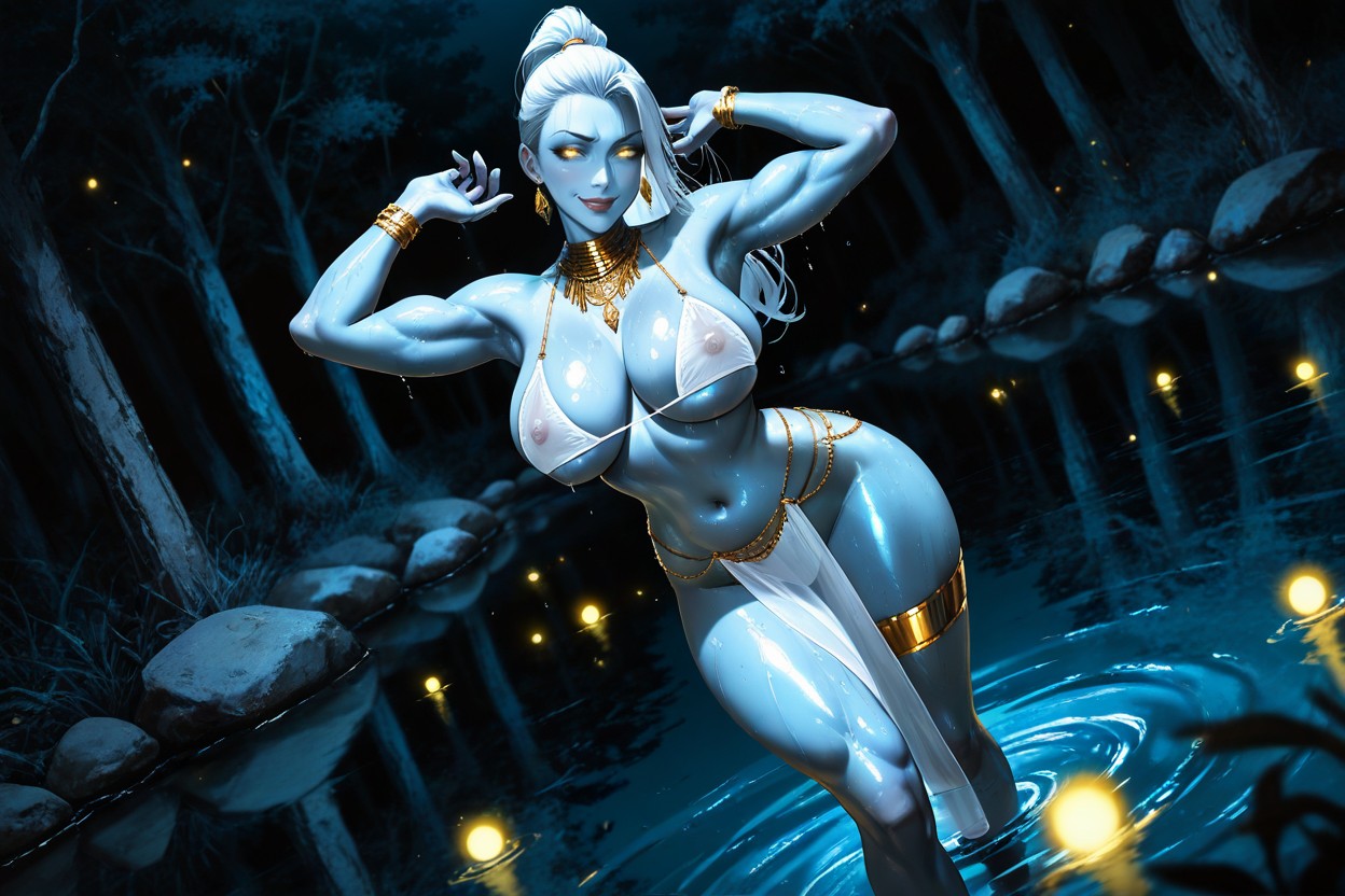 Gritty Neo-noir Indoor Portrait, Gold Jewellery, Reloj De Arena Hentai IA