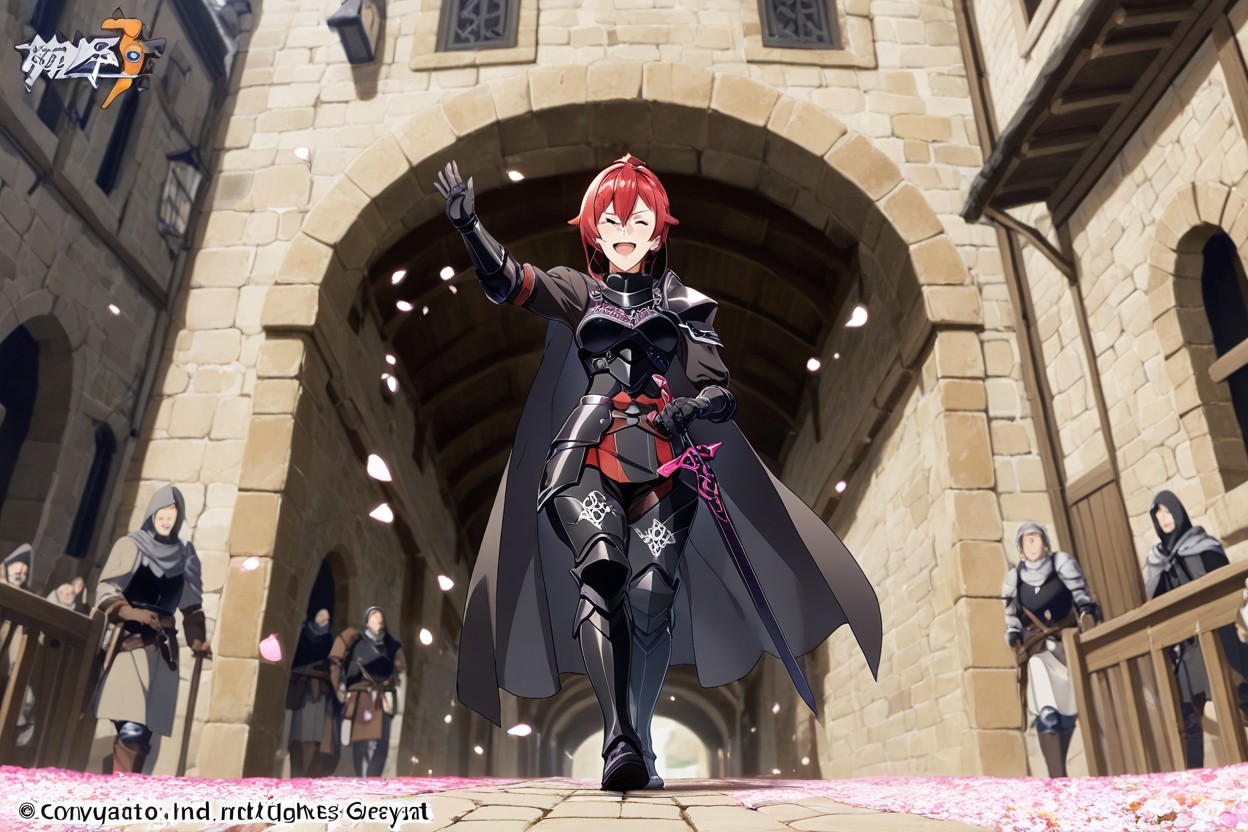 Female Full Black Armor, Applauding, Fit Hentai AI Porn