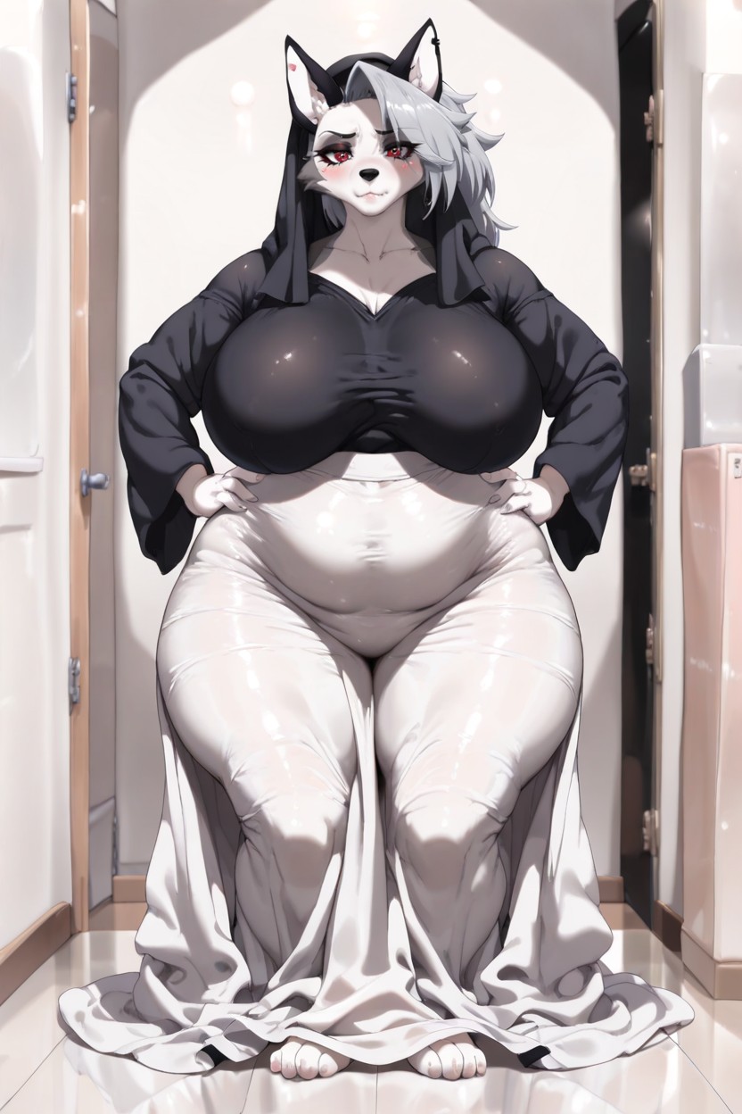 Loona From Helluva Boss, Shy Face, Large Ass Hentai AI Porn