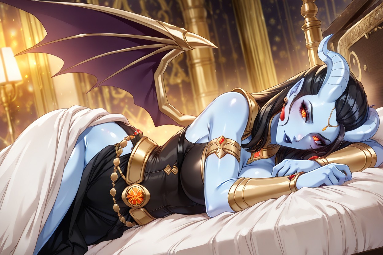 Slicked-back Black Hair, Slit Pupils, Sleep Porno IA Hentai