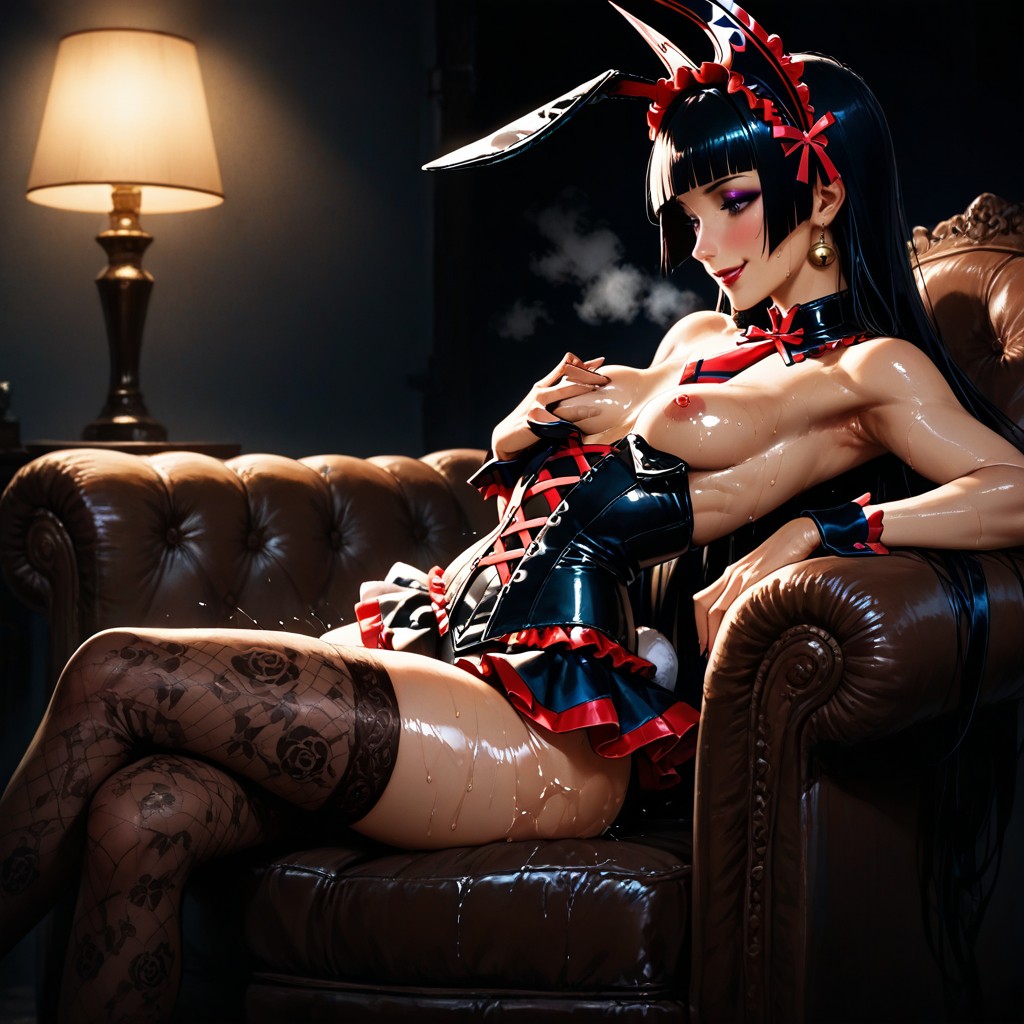 Bedroom, Goth, Side View Hentai AI Porn