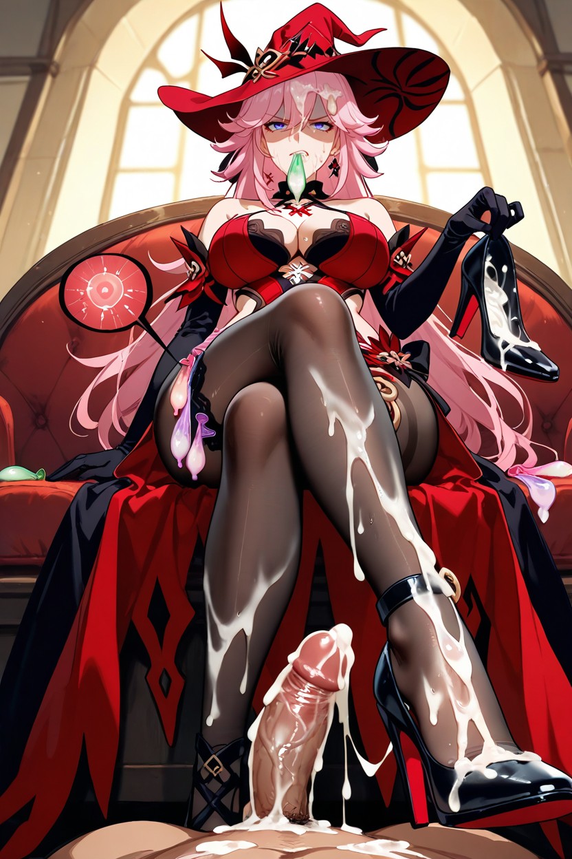 Cum On Semen Shoes, Cum On Legs, 使用済みコンドーム ヘンタイAIポルノ