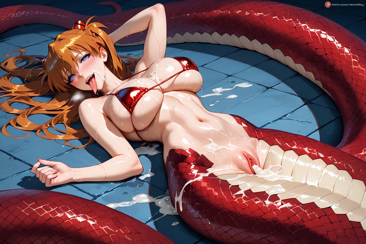 Lamia, Hourglass Figure, Wet Breasts Porno IA Hentai