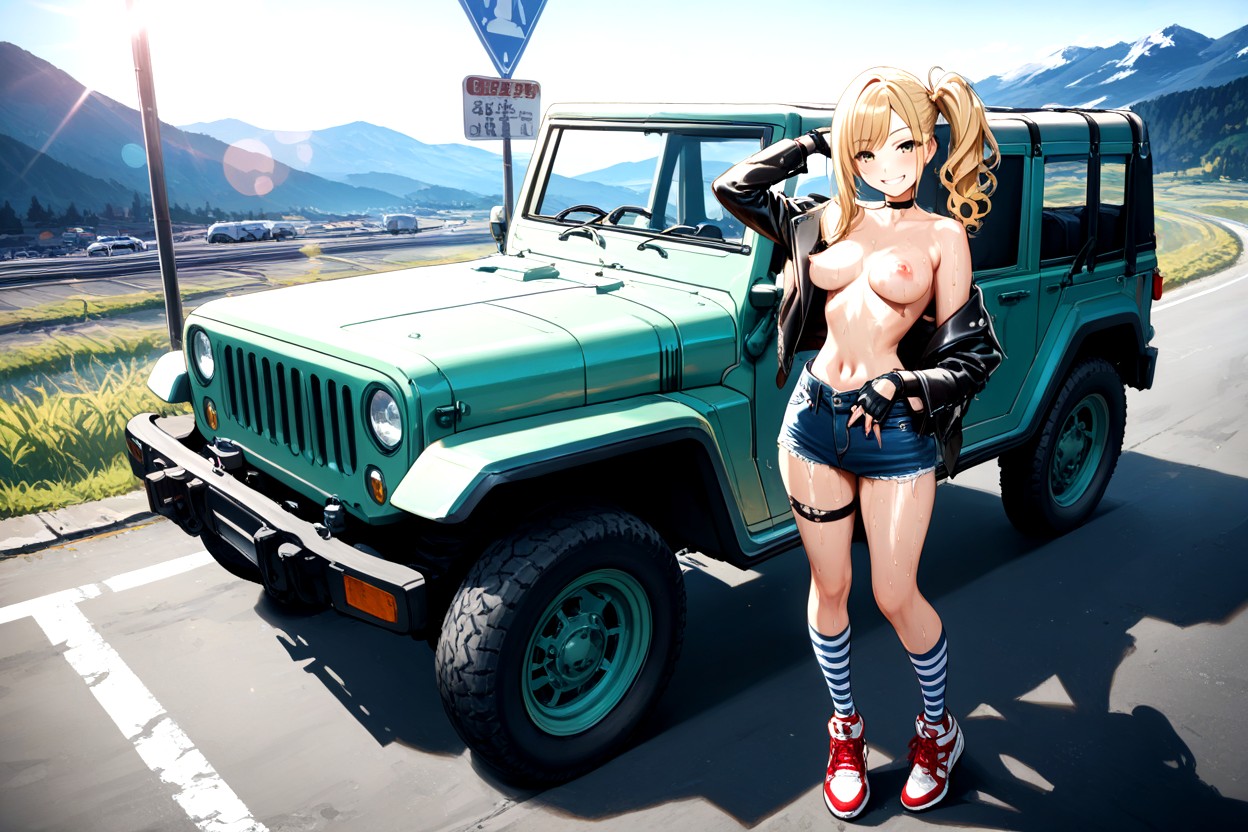Long Blond Hair, One Hand On Waist, Detailed Hentai AI Porn