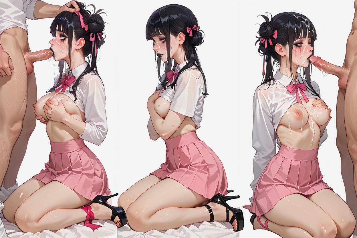 Two Comic Panels, Medium Ass, Skinny Hentai AI Porn