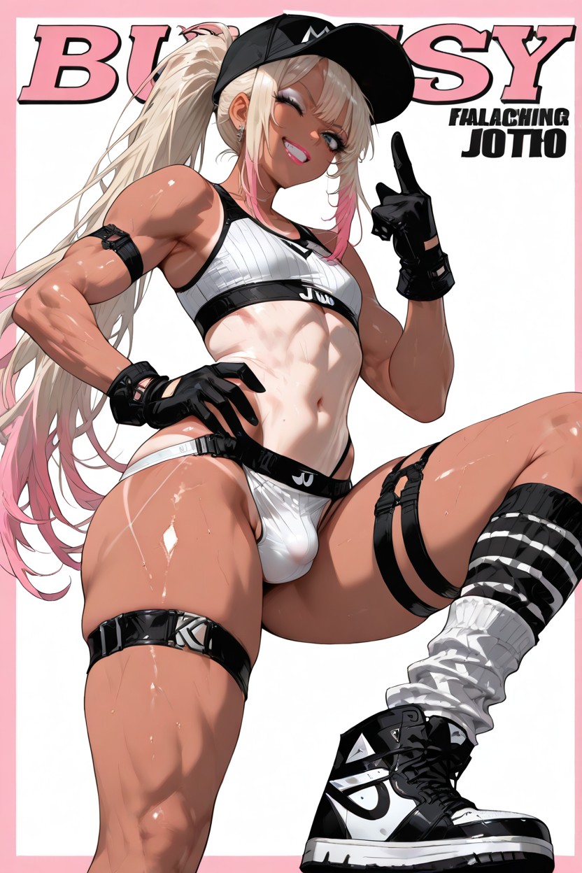 Snatched Waist, Otoko No Ko Man, White Transparent Sports Bra Hentai IA