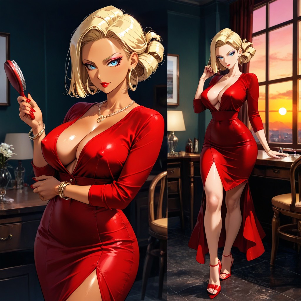 Red Nails, Medium Ass, Diamond Jewellery Hentai AI Porn