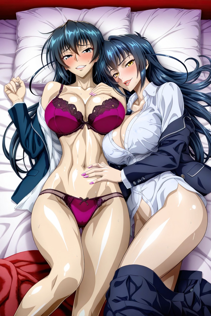 Duo, Undressing, Dark Office Room Hentai IA