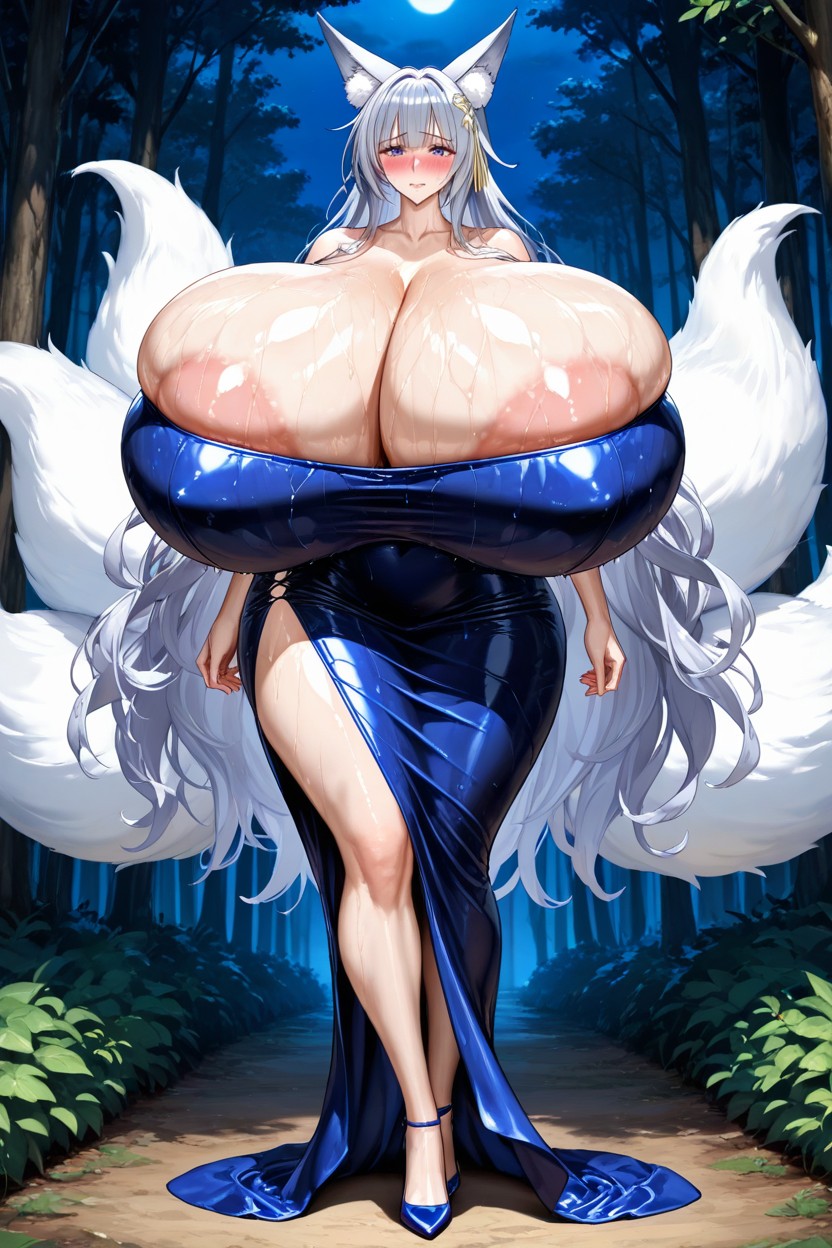 Large Ass, Night, Massive Gigantic Breasts Hentai AI Porn