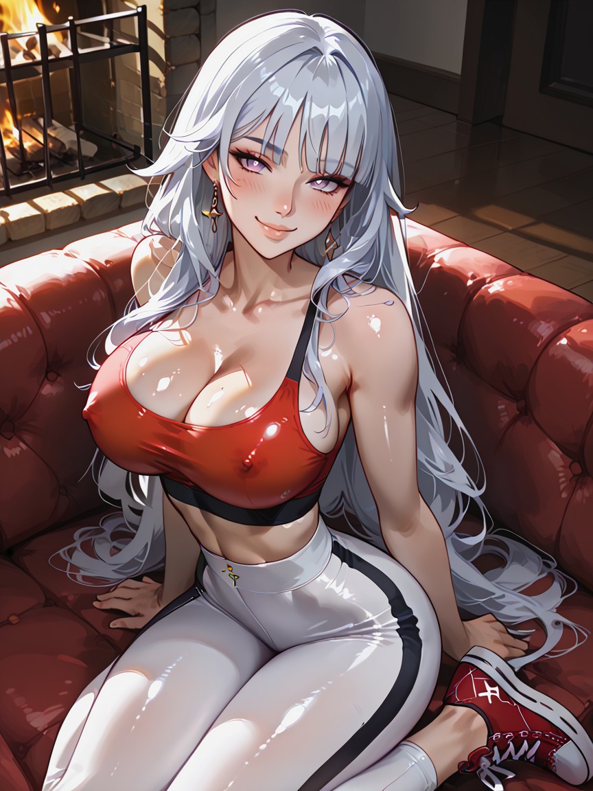 得意げな表情, Beautiful Reflective Hair, Hourglass Waist ヘンタイAIポルノ