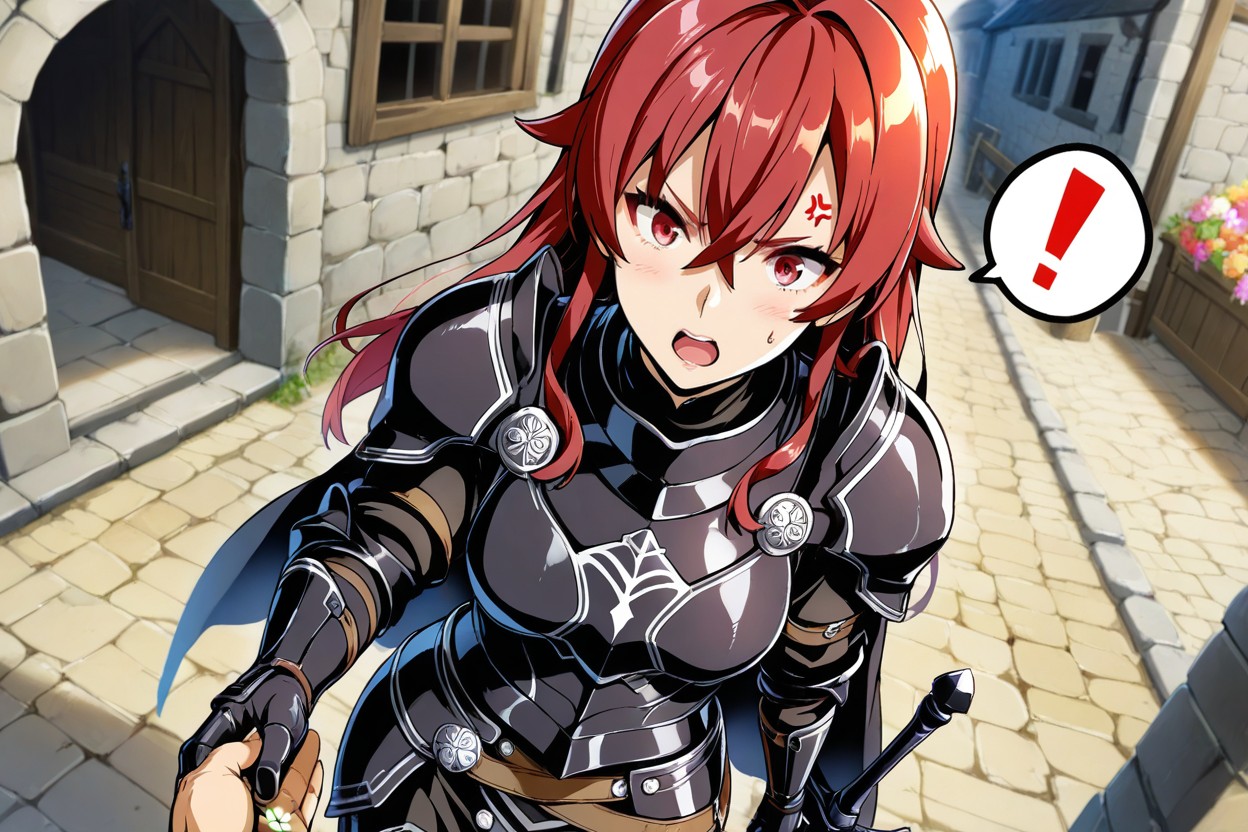 Man Brandished A Flower, Medieval Stone Buildings, Honkai Impact Hentai IA