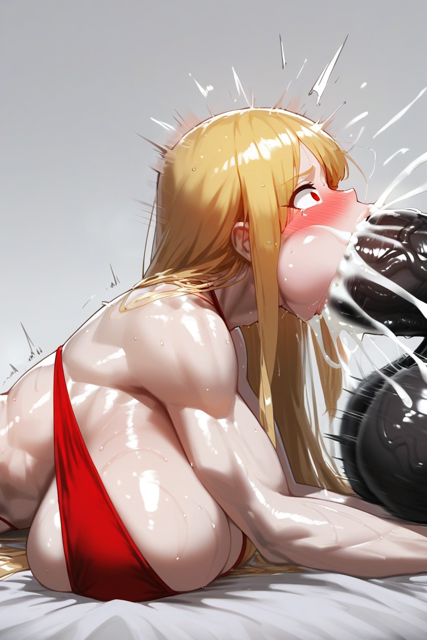 Extreme Large Breasts, Face Embarrassed, Above View Hentai AI Porn