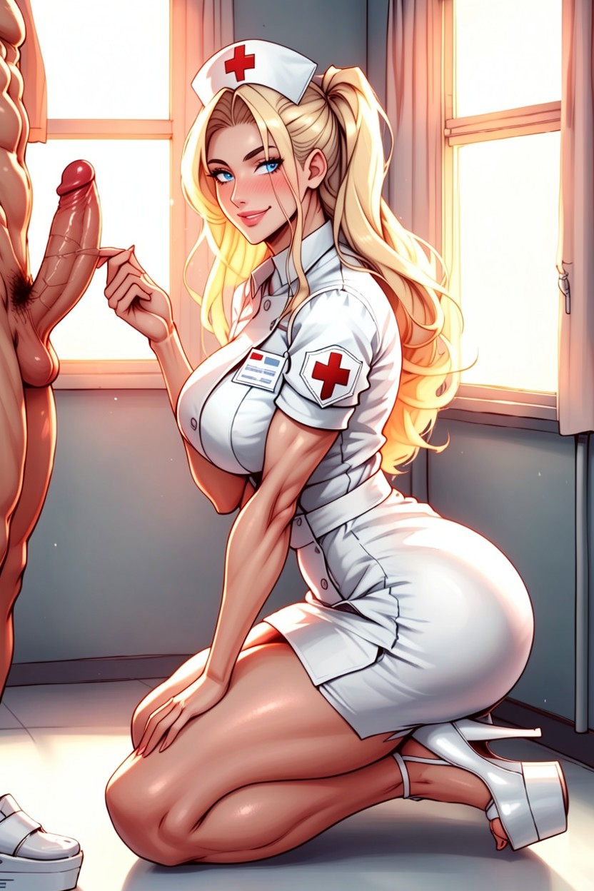 Holding Sample Container In Hand, Dsl Lips, Ultra Snatched Waist Hentai AI Porn
