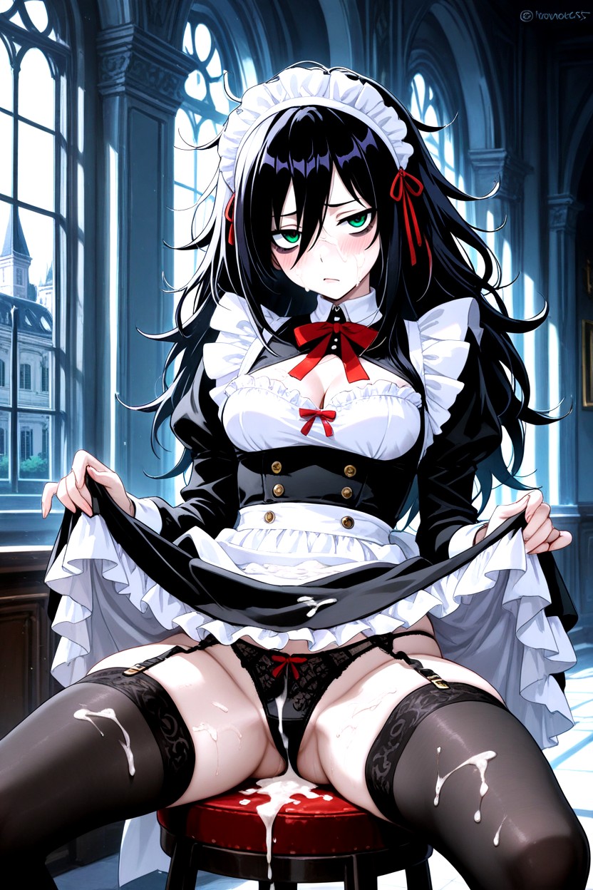 Tired, Skirt Lifted, White Apron Hentai AI Porn