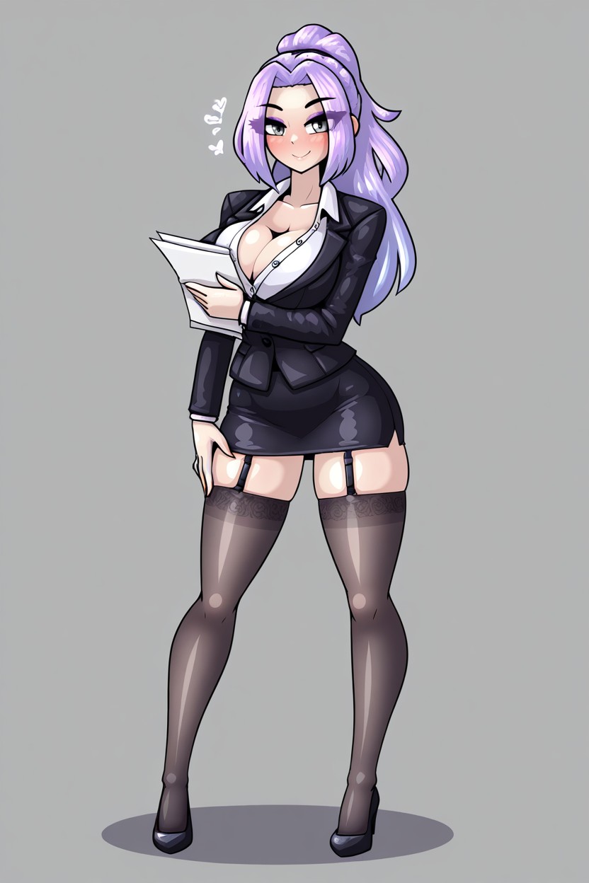 Full Body, Purple Eyeshadow, 18+ Hentai AI Porn