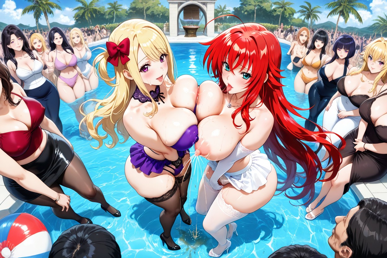 Very Clearly Contoured Tits, Sleeveless Sheer Top, Dripping Urine Legs Hentai AI Porn