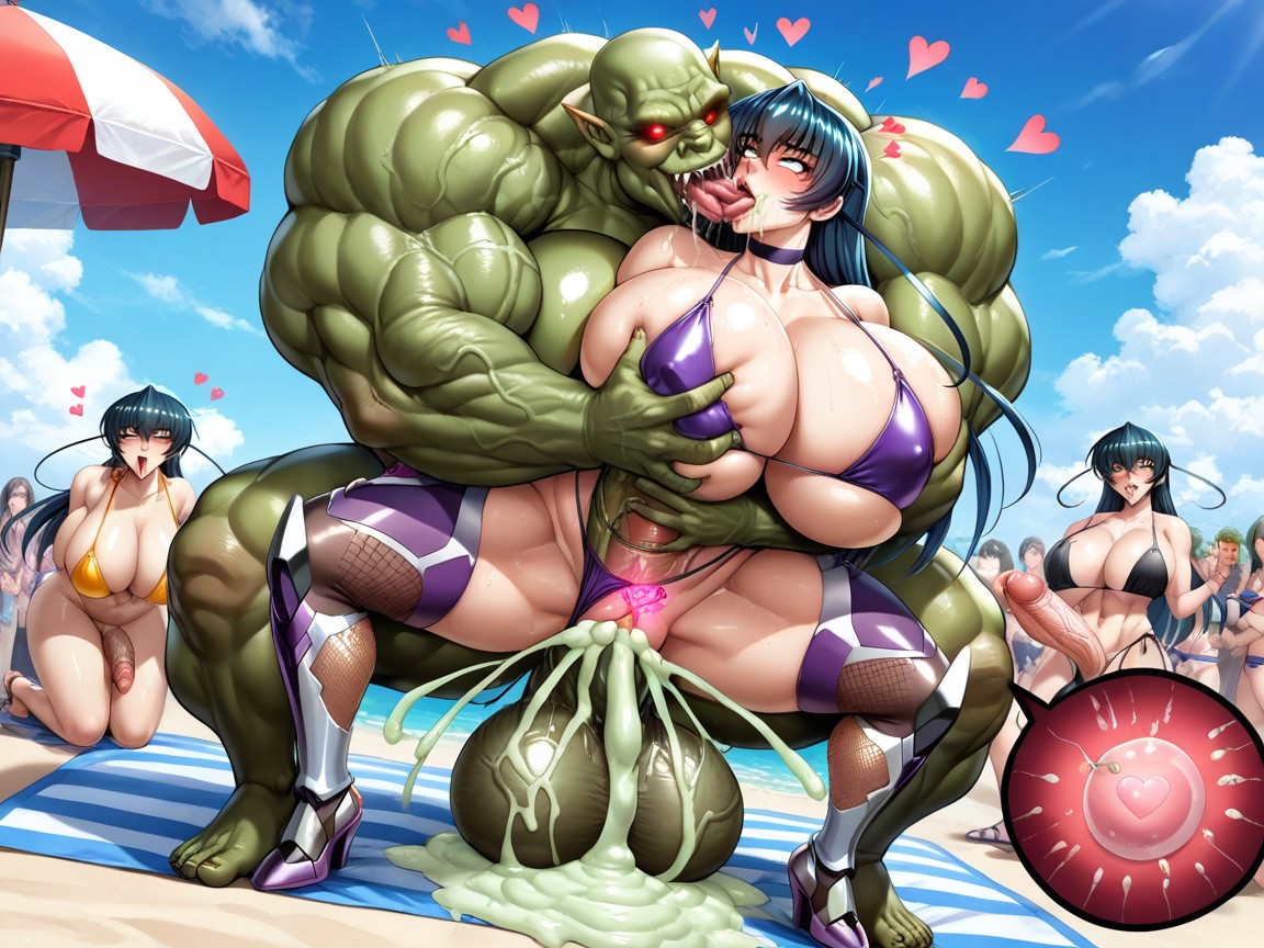 Excessive Green Cum Puddle, Fucked Silly, Evil Womb Tattoo Hentai IA