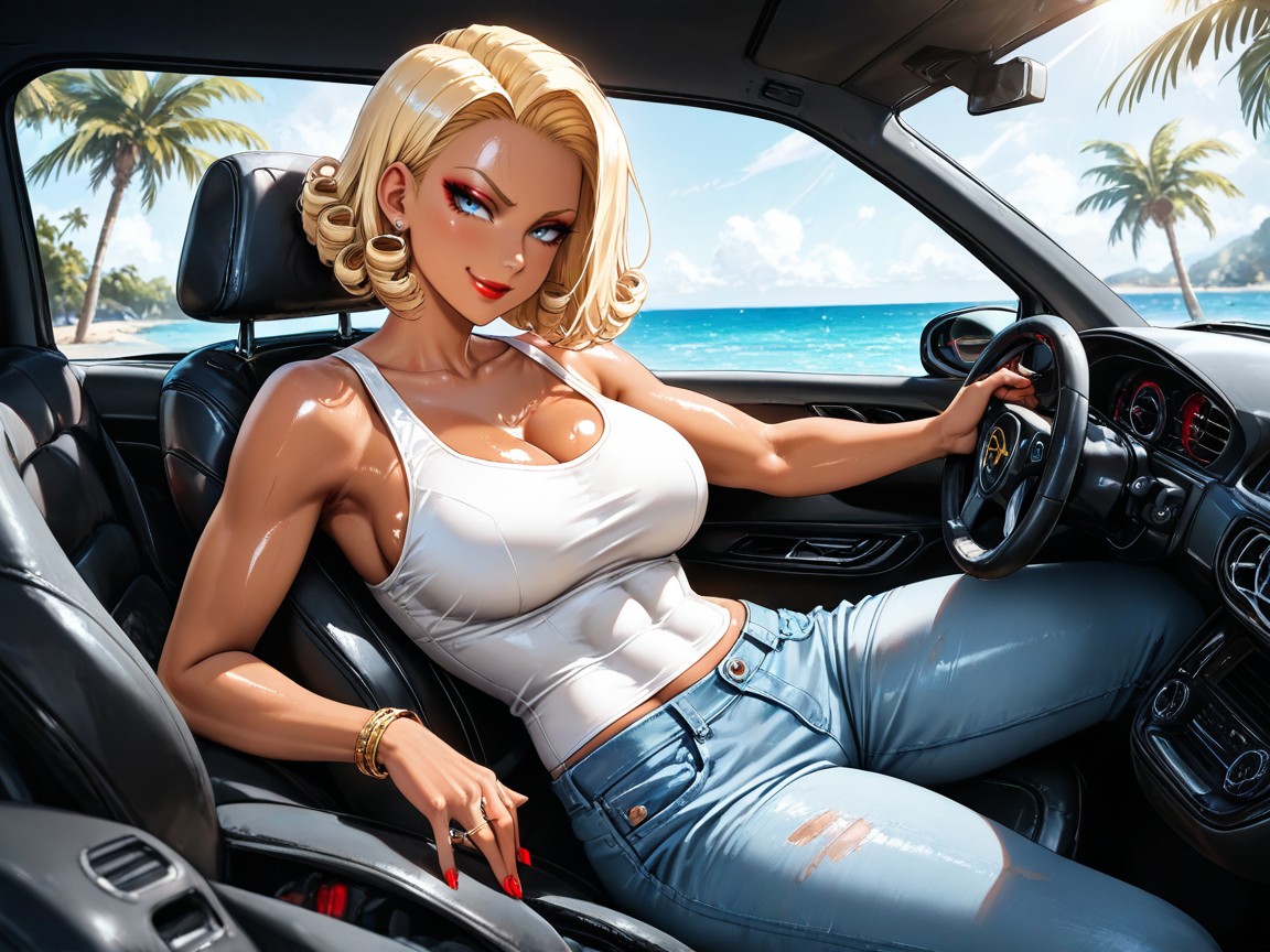 Wind In Hair, Tight Denim Jeans, En Forma Hentai IA