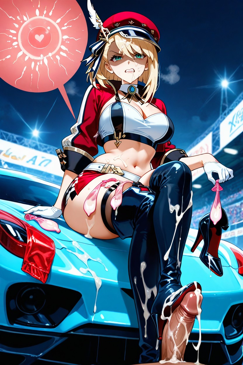 A Lot Ring Used Condom Thigh Circumference, Cum On Face, Sitting Hentai IA