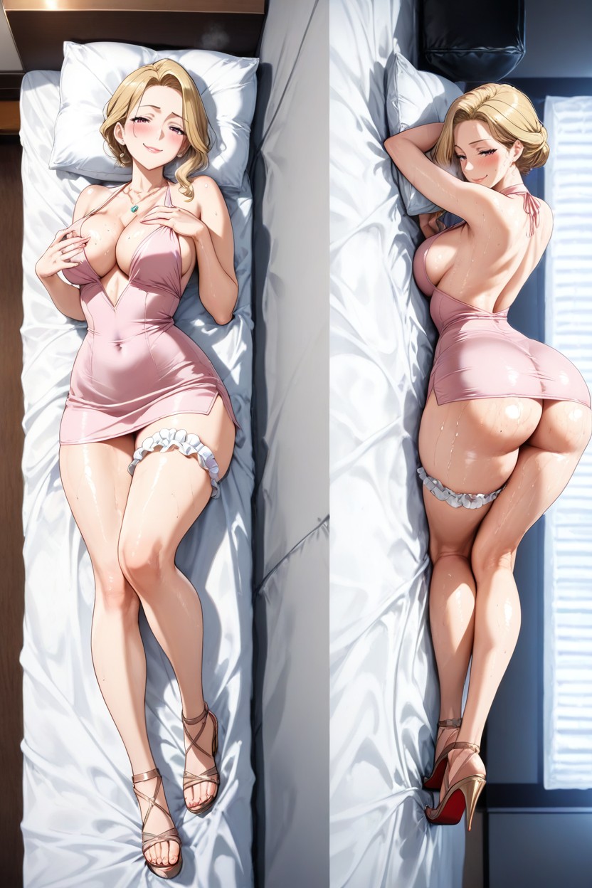 Necklace, Vestido Halter, Art Hentai IA