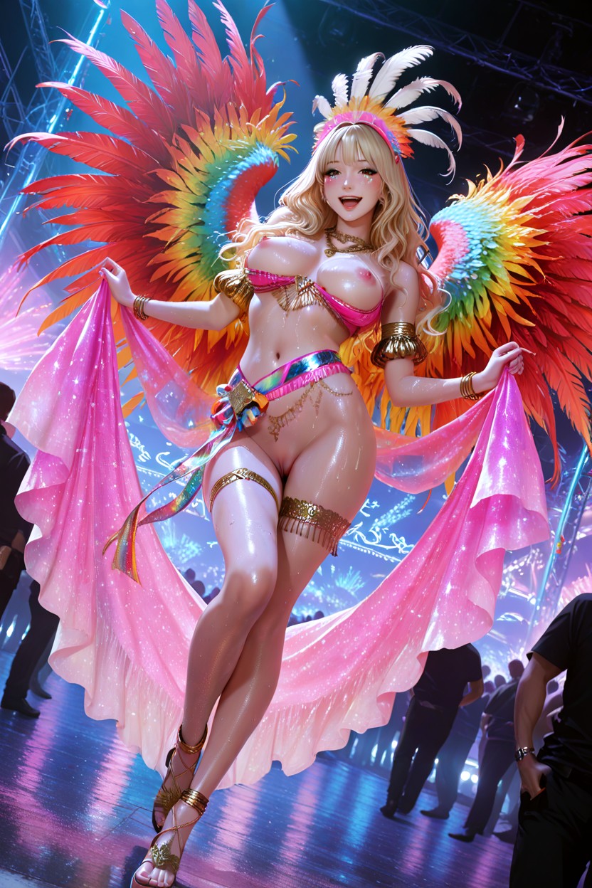 Corps Entier, Medium Breasts, Many People Around Porno IA Hentai