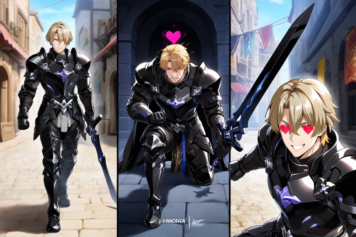 Male With Great Black Sword, 18+, Heart Around Male's Head Hentai IA