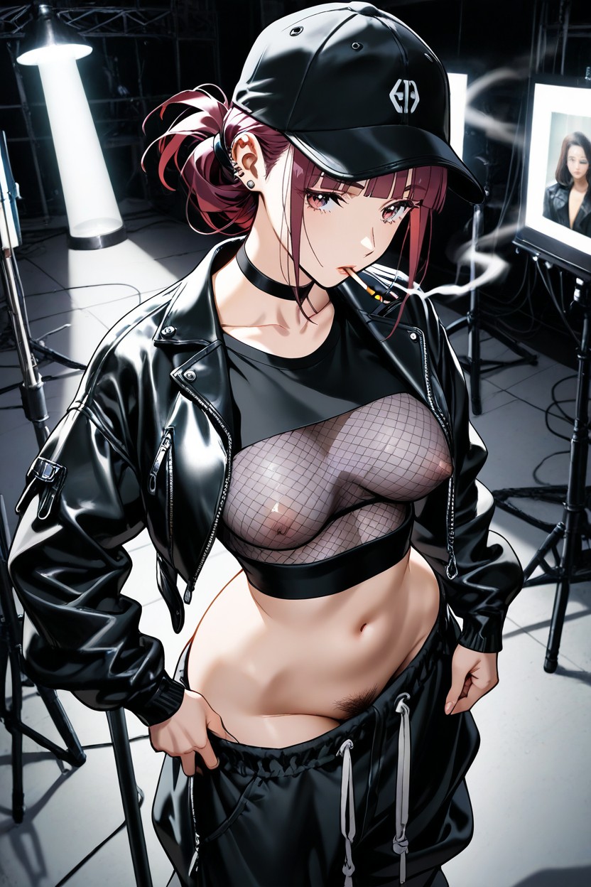 Left Hand On Pants, Up Tied Hair, Hard Shadow Porno IA Hentai