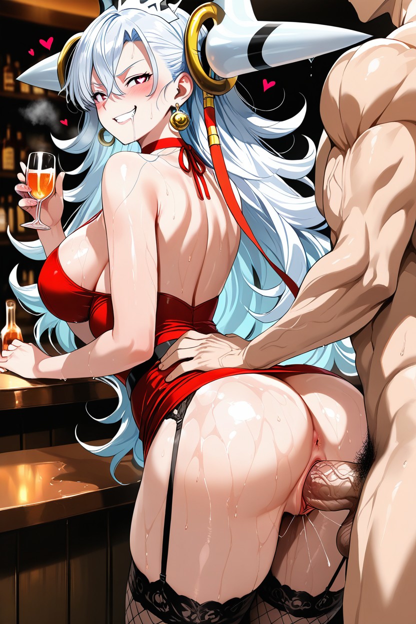 Tender, Goku Standing From Behind Her, Stockings Straps Hentai AI Porn