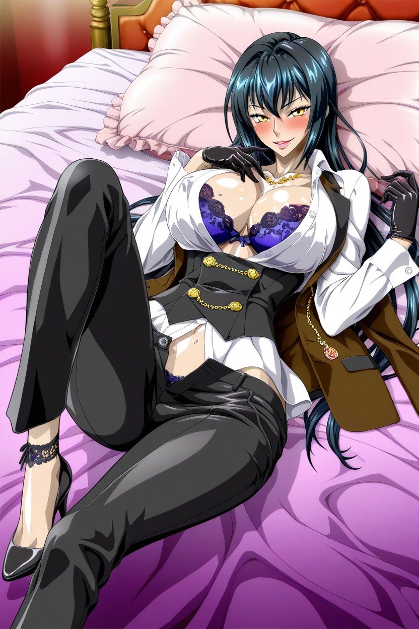 Royal Palace Bedroom, Unbottoned Shirt, Perfect Anatomy Hentai AI Porn