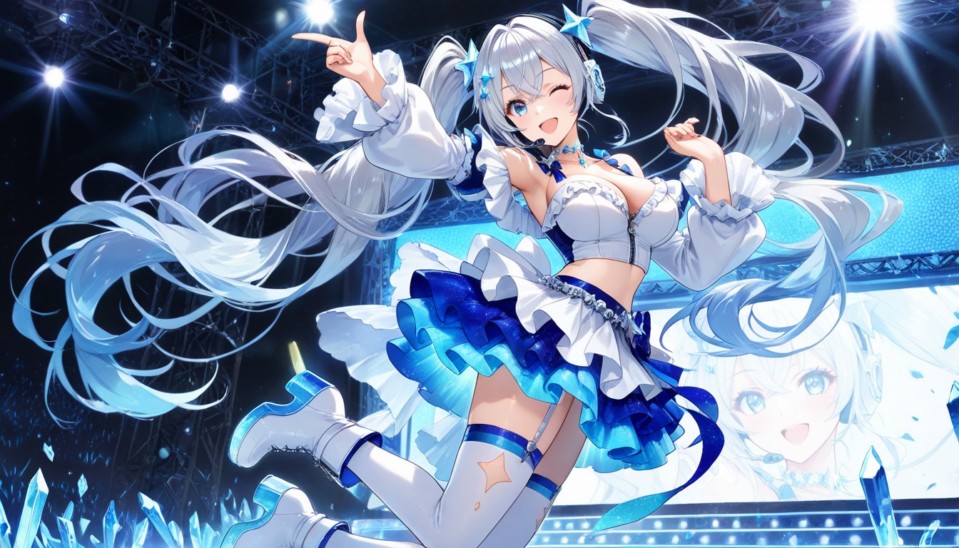 Reflective Eyes, Thighhigh Stockings With Satin Bows, Reflected Light In Eyes Hentai AI Porn