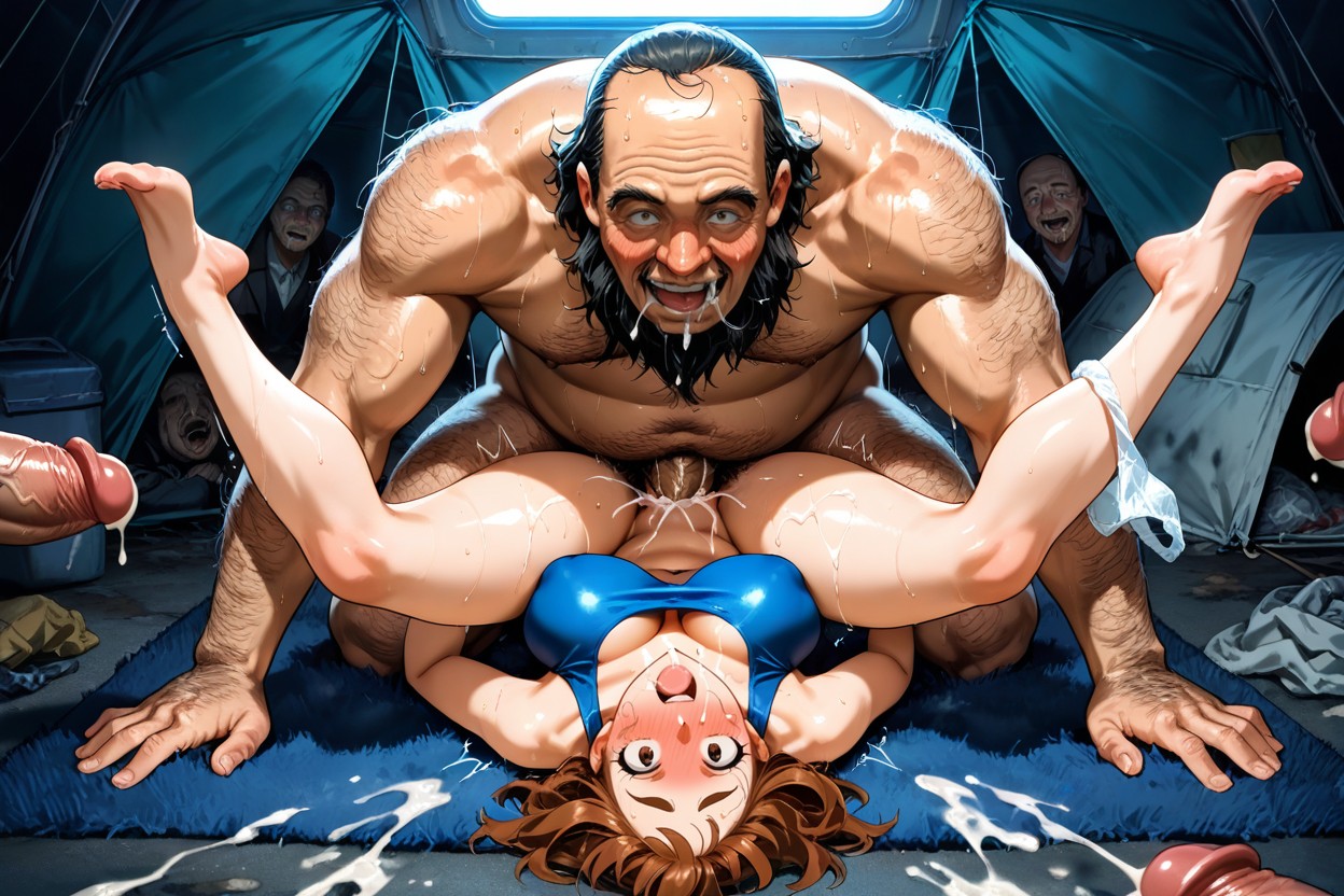 Camping Lights, Fucked By A Bald Homeless Man, Ugly Man Hentai AI Porn