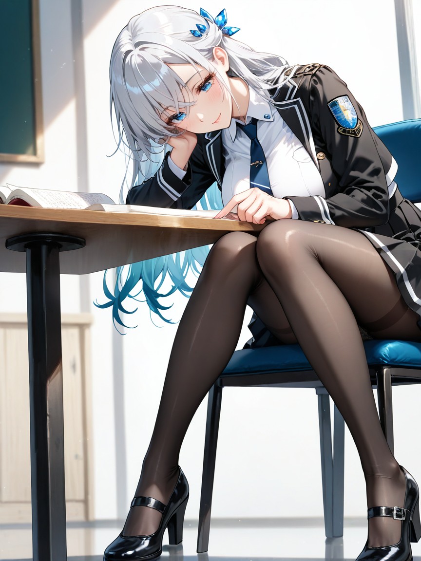 In Class, Fun-sized Female, Bashful Face Hentai IA
