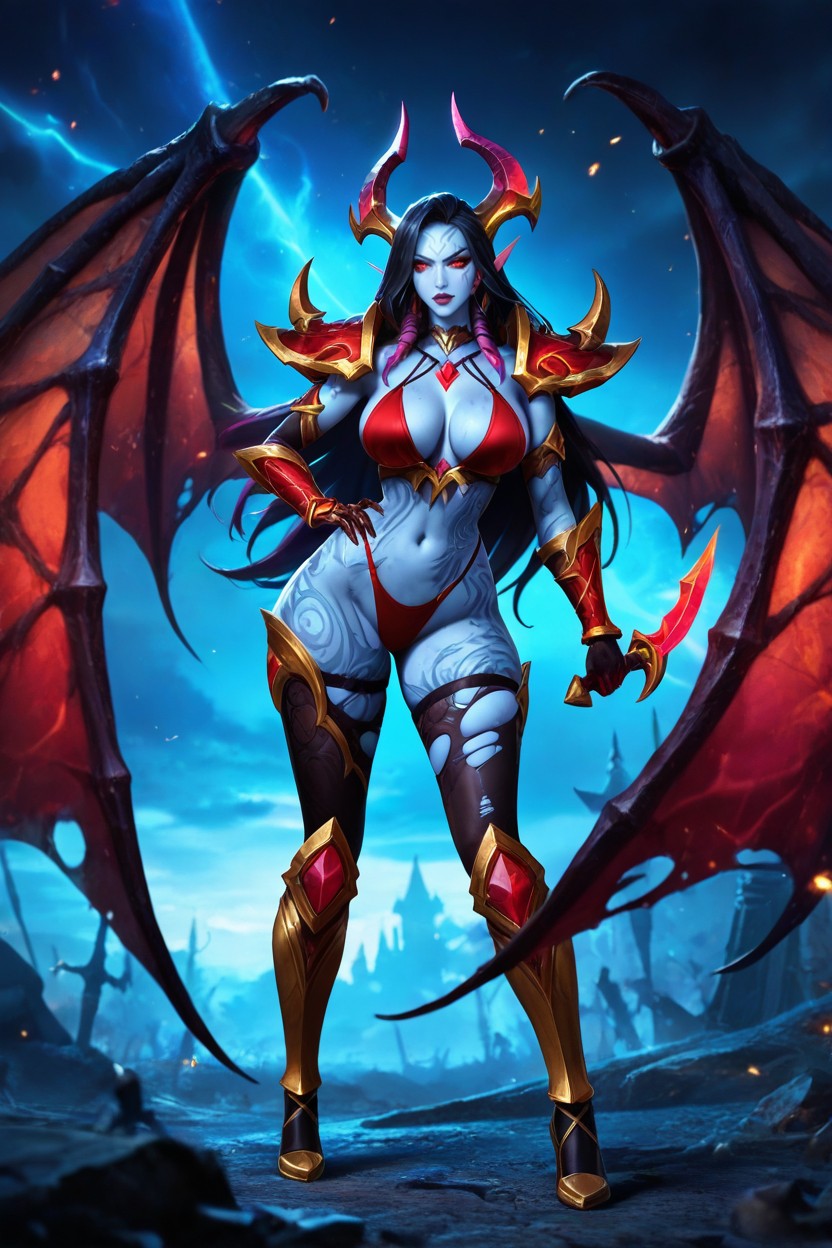 Full Body View, Revealing Bare Hips, Dramatic Lighting Porno IA Hentai