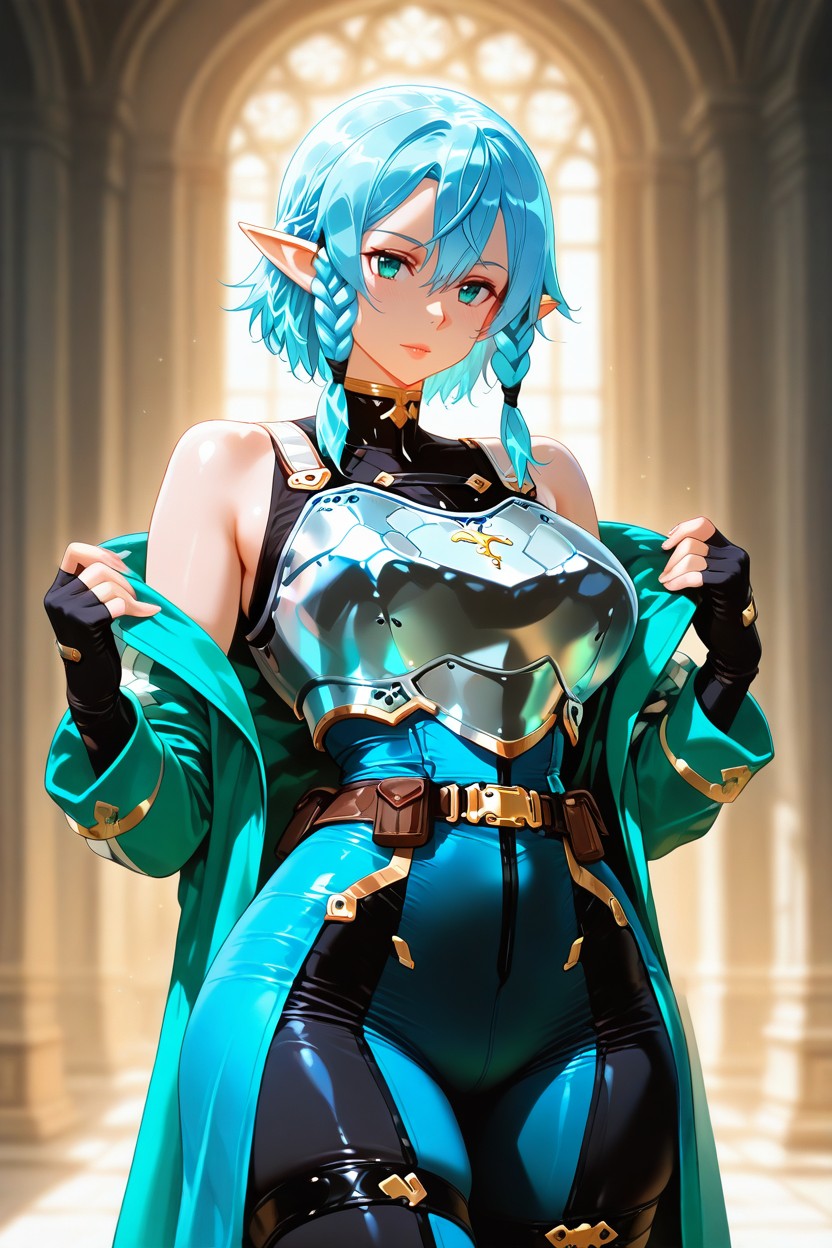 Athletic Build, Black, Sinon From Sword Art Online 헨타이 AI 포르노