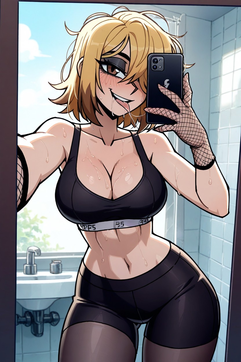 Thongs, Brown Eyes, Sweaty Hentai AI Porn