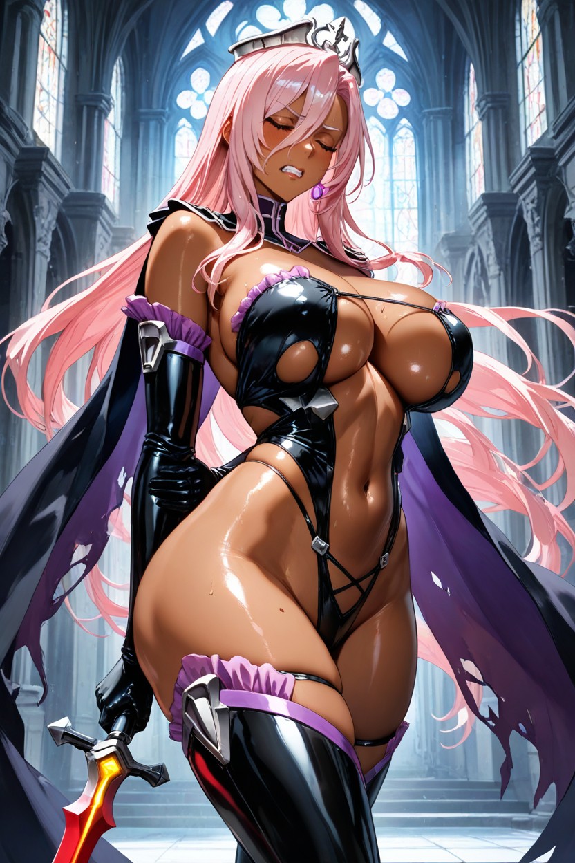 Arms Behind Back, Dark Skin, Olga Discordia From Kuroinu Hentai AI Porn