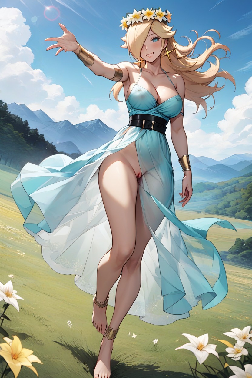 苗条, Wispy Bangs, Fantasy Goddess Outfit AI黄漫