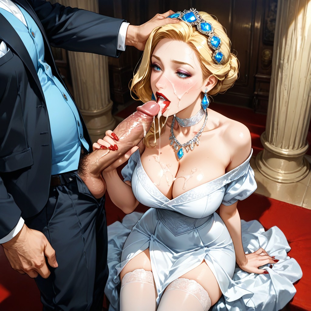Arched Feet, Dark Red Lipstick, Jeweled Choker Hentai AI Porn