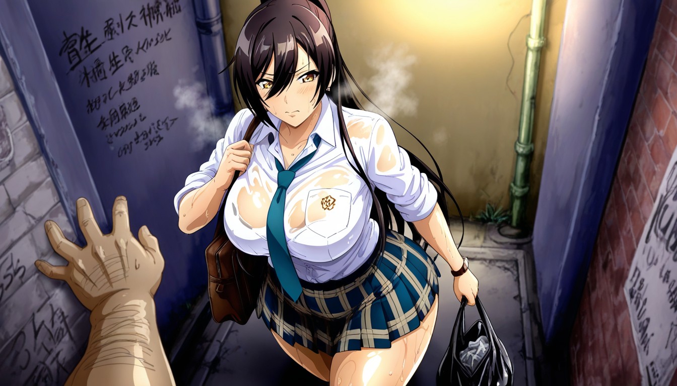 Walking, Night, Serious Expression Hentai AI Porn