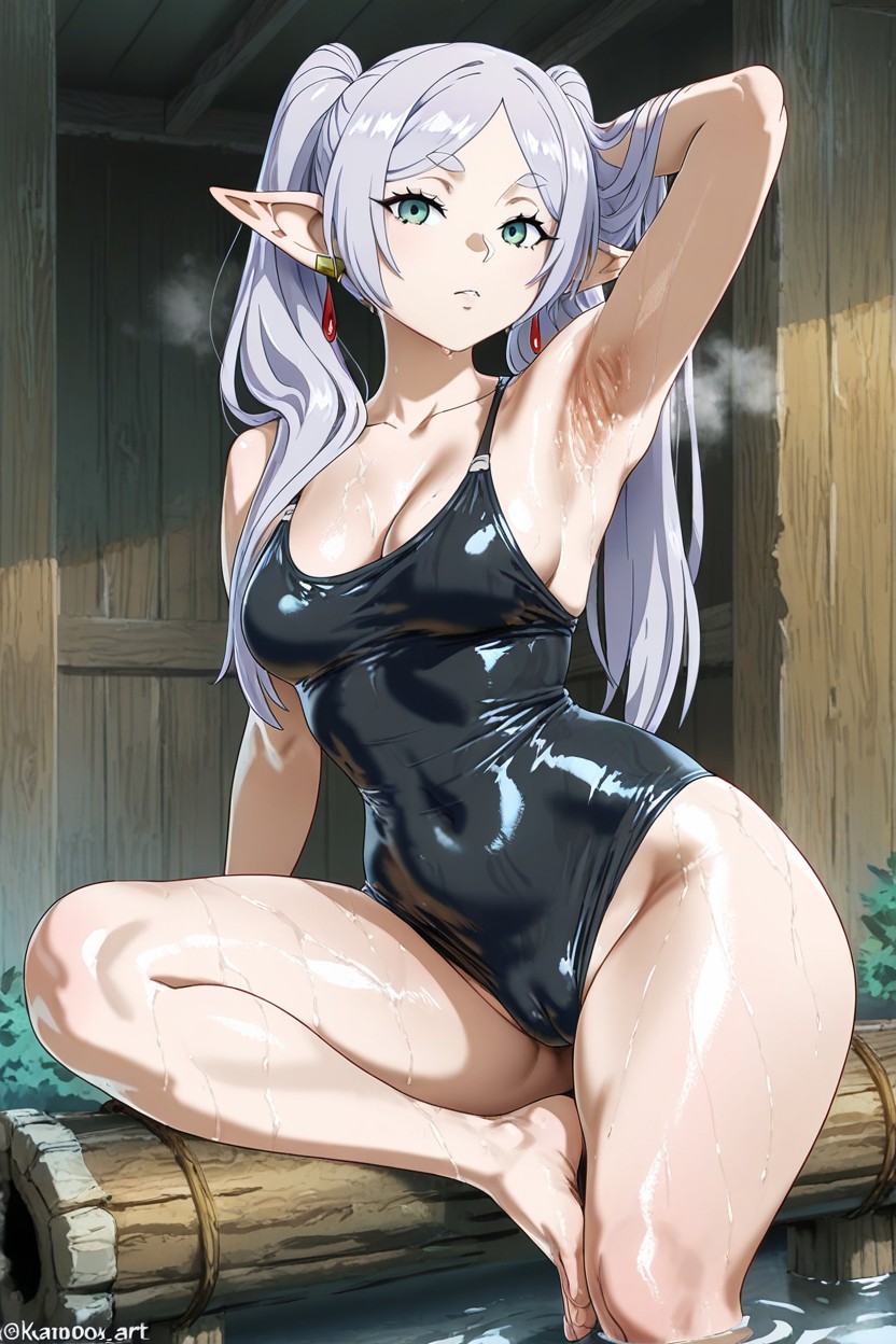 Skinny, Sitting On Lumber, Barefoot Hentai AI Porn
