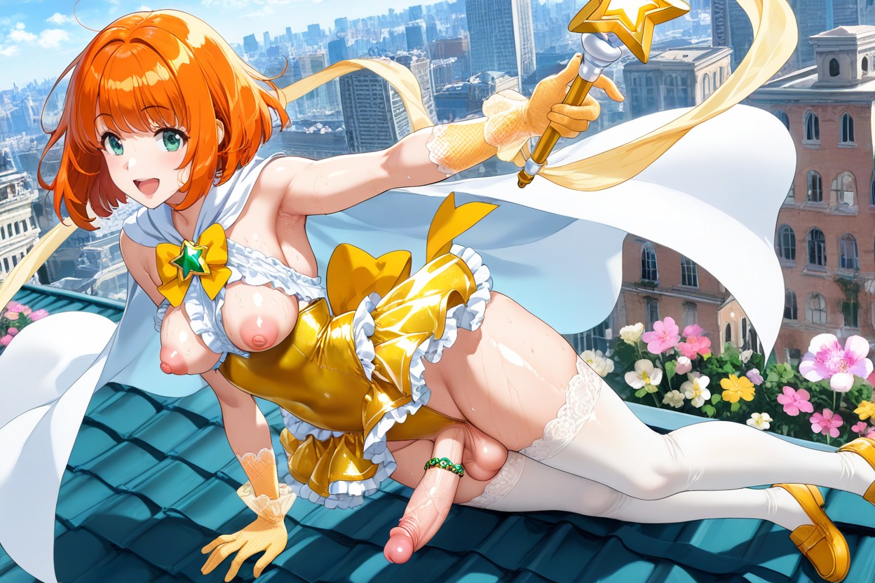 Sunny, Detailed, Wearing Full Condom On Her Own Penis Hentai IA