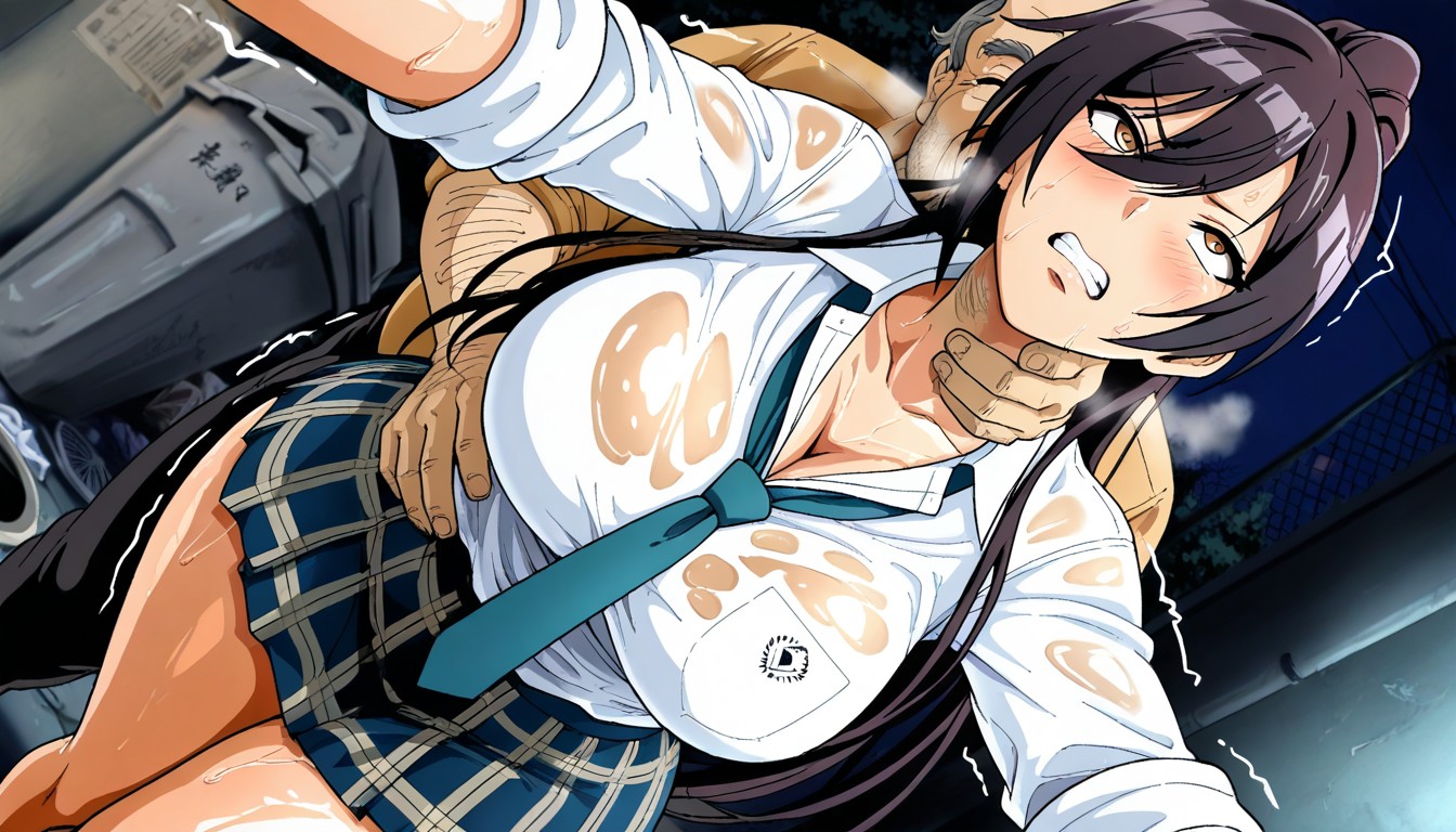 Shocked, Fat Ugly Homeless Man, Rounded Ass Hentai AI Porn