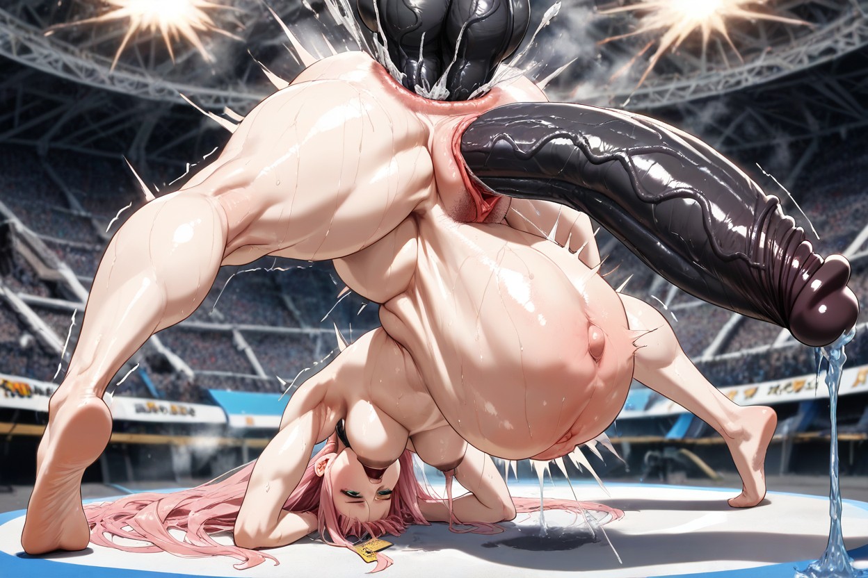 Extreme Spread Anal, Gaping Vagina Hole, Straight Legs Hentai IA